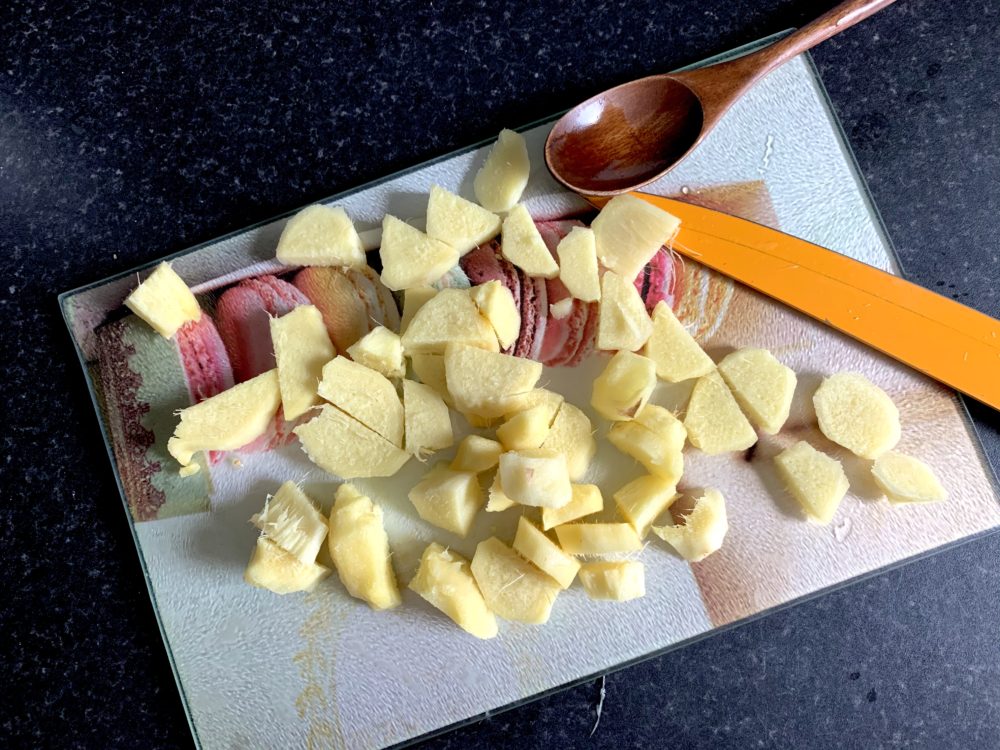 ginger cut into cubes