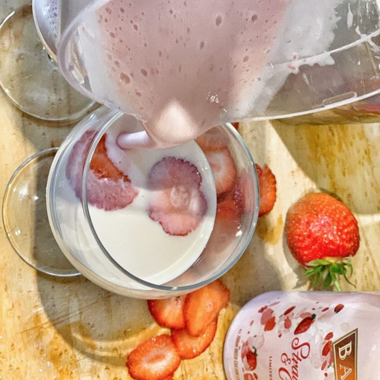 Homemade strawberry cocktails